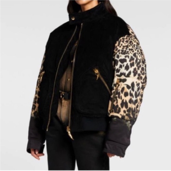 HEURUEH Jackets & Blazers - HEURUEH Jacket NEW WITH TAGS leopard faux fur & vegan leather bomber jacket